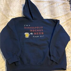 Gildan Dark Blue Graphic Hoodie